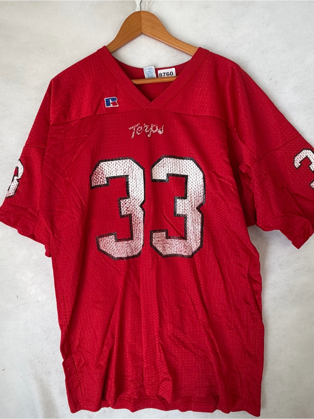 Vintage Russell Athletic Maryland Terrapins #33 Mesh Made in USA Jersey XL 8760
